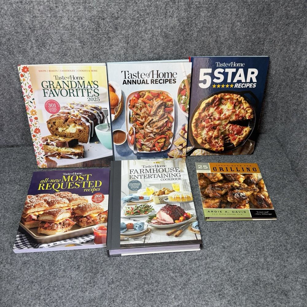 Lot of (6) Recipe Collections Cook Book Hardcovers Food Info Taste Of Home Book